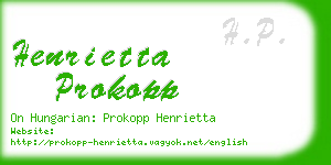 henrietta prokopp business card